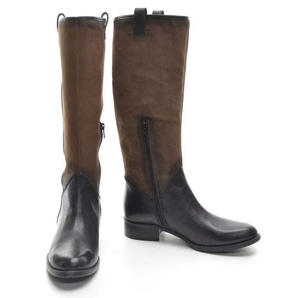 Donna Piu Olivia Brown Leather Riding Knee Boots 36 New